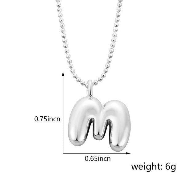 Pendant Necklace Copper Gold Plated Letter Balloon Shape Electroplating