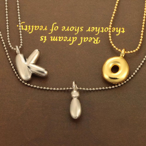 Pendant Necklace Copper Gold Plated Letter Balloon Shape Electroplating