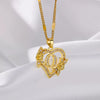 Pendant Necklace Copper Gold Stainless Steel Ochain Simple Style Hollow Love Flowers Geometric Letters Pattern Electroplated