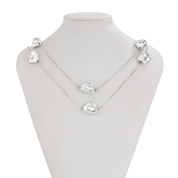 Pendant Necklace Copper Gold Wire Chain Geometric French Retro Electroplating Jewelry