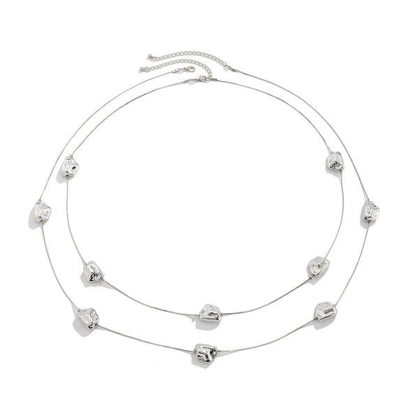 Pendant Necklace Copper Gold Wire Chain Geometric French Retro Electroplating Jewelry