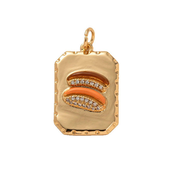 Pendant Necklace Copper Heart Shape Fruit Food Style Electroplating