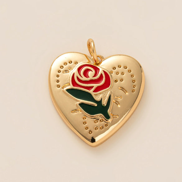 Pendant Necklace Copper Heart Shape Fruit Food Style Electroplating