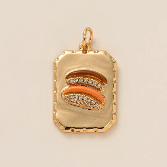 Pendant Necklace Copper Heart Shape Fruit Food Style Electroplating