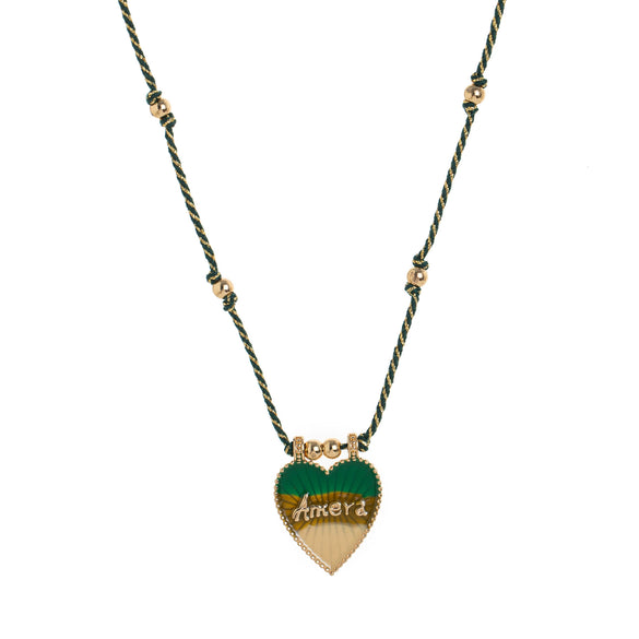 Pendant Necklace Copper Heart Shape Geometric Style Gold Plated