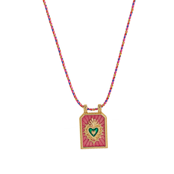 Pendant Necklace Copper Heart Shape Geometric Style Gold Plated