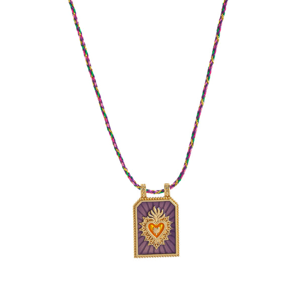 Pendant Necklace Copper Heart Shape Geometric Style Gold Plated