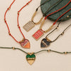 Pendant Necklace Copper Heart Shape Geometric Style Gold Plated