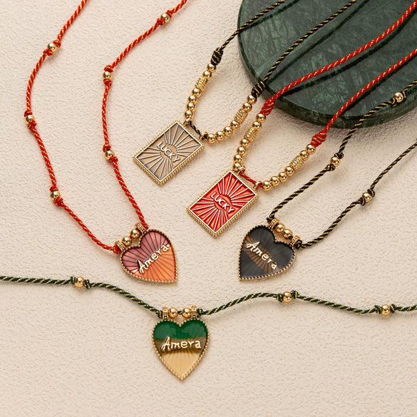 Pendant Necklace Copper Heart Shape Geometric Style Gold Plated