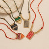 Pendant Necklace Copper Heart Shape Geometric Style Gold Plated