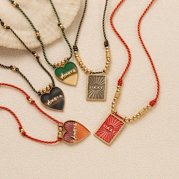 Pendant Necklace Copper Heart Shape Geometric Style Gold Plated