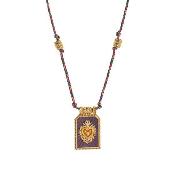 Pendant Necklace Copper Heart Shape Geometric Style Gold Plated