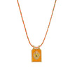 Pendant Necklace Copper Heart Shape Geometric Style Gold Plated