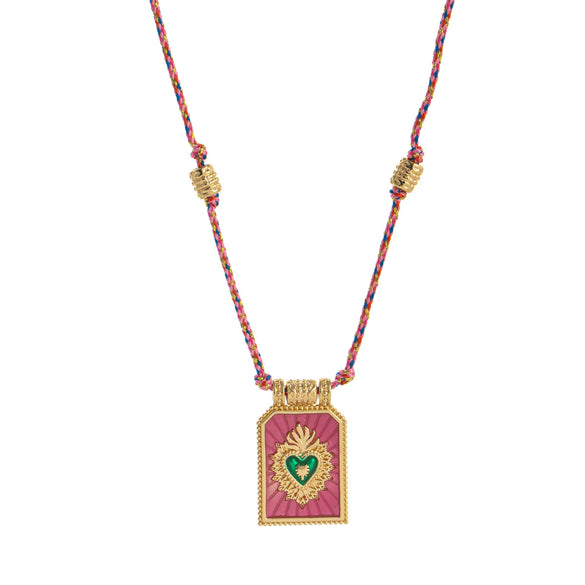 Pendant Necklace Copper Heart Shape Geometric Style Gold Plated