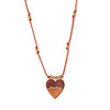 Pendant Necklace Copper Heart Shape Geometric Style Gold Plated