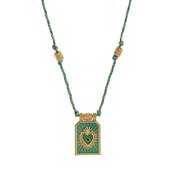 Pendant Necklace Copper Heart Shape Geometric Style Gold Plated