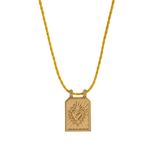 Pendant Necklace Copper Heart Shape Geometric Style Gold Plated
