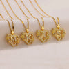 Pendant Necklace Copper Hollow Love Flowers Letters Numbers Text Diamond Design Bamboo Chain