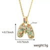 Pendant Necklace Copper Inlaid Color Zircon English Letter Light Luxury Electroplating For Women