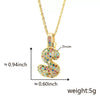 Pendant Necklace Copper Inlaid Color Zircon English Letter Light Luxury Electroplating For Women