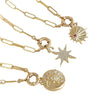 Pendant Necklace Copper Inlaid Zircon Geometric Retro Natural Unisex