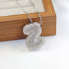 Pendant Necklace Copper Inlaid Zircon With Letter Pattern Electroplated