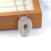 Pendant Necklace Copper Inlaid Zircon With Letter Pattern Electroplated