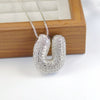 Pendant Necklace Copper Inlaid Zircon With Letter Pattern Electroplated