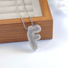 Pendant Necklace Copper Inlaid Zircon With Letter Pattern Electroplated