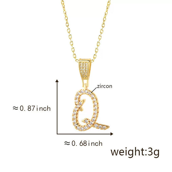 Pendant Necklace Copper Letter Jewelry Electroplating Allmatch Style