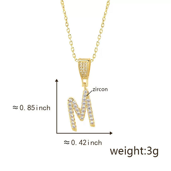 Pendant Necklace Copper Letter Jewelry Electroplating Allmatch Style