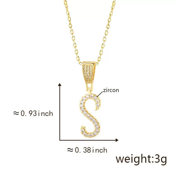 Pendant Necklace Copper Letter Jewelry Electroplating Allmatch Style
