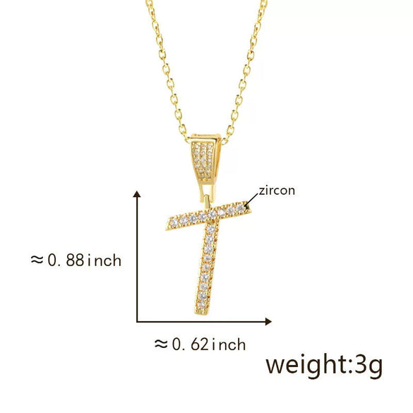 Pendant Necklace Copper Letter Jewelry Electroplating Allmatch Style