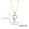 Pendant Necklace Copper Micro Inlay Color Zircon English Letters Hip Hop Style Electroplating