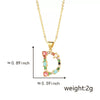 Pendant Necklace Copper Micro Inlay Color Zircon English Letters Hip Hop Style Electroplating