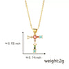 Pendant Necklace Copper Micro Inlay Color Zircon English Letters Hip Hop Style Electroplating