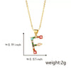 Pendant Necklace Copper Micro Inlay Color Zircon English Letters Hip Hop Style Electroplating