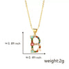 Pendant Necklace Copper Micro Inlay Color Zircon English Letters Hip Hop Style Electroplating
