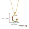 Pendant Necklace Copper Micro Inlay Color Zircon English Letters Hip Hop Style Electroplating