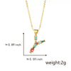 Pendant Necklace Copper Micro Inlay Color Zircon English Letters Hip Hop Style Electroplating