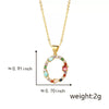 Pendant Necklace Copper Micro Inlay Color Zircon English Letters Hip Hop Style Electroplating