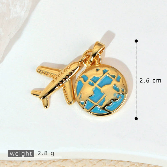 Pendant Necklace Copper Micropaved Zircon Wings Heart Constellation Shape Electroplating Style