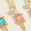 Pendant Necklace Copper Mixed Gem Inlay Pearl Inlaid Cartoon Character Ochain For Women
