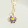 Pendant Necklace Copper Mixed Gemstone Setting Electroplating Daisy Shape Small Fish Design Women's