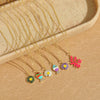 Pendant Necklace Copper Mixed Gemstone Setting Electroplating Daisy Shape Small Fish Design Women's
