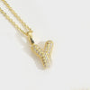 Pendant Necklace Copper Mixed Gemstone Setting Electroplating Simple Style With Letters Numbers Text
