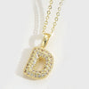 Pendant Necklace Copper Mixed Gemstone Setting Electroplating Simple Style With Letters Numbers Text