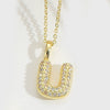 Pendant Necklace Copper Mixed Gemstone Setting Electroplating Simple Style With Letters Numbers Text