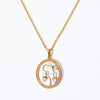 Pendant Necklace Copper Mixed Gemstone Setting Flower Shape Set With Diamonds