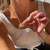 Pendant Necklace Copper Mixed Gemstone Setting Geometric Electroplating For Women